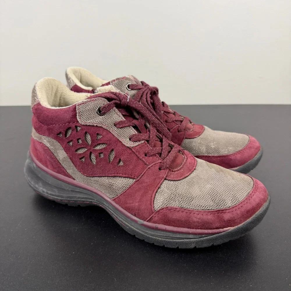Jambu Originals Dahlia Sneakers Womens 8M Burgundy Suede Mesh Lace-Up Shoes